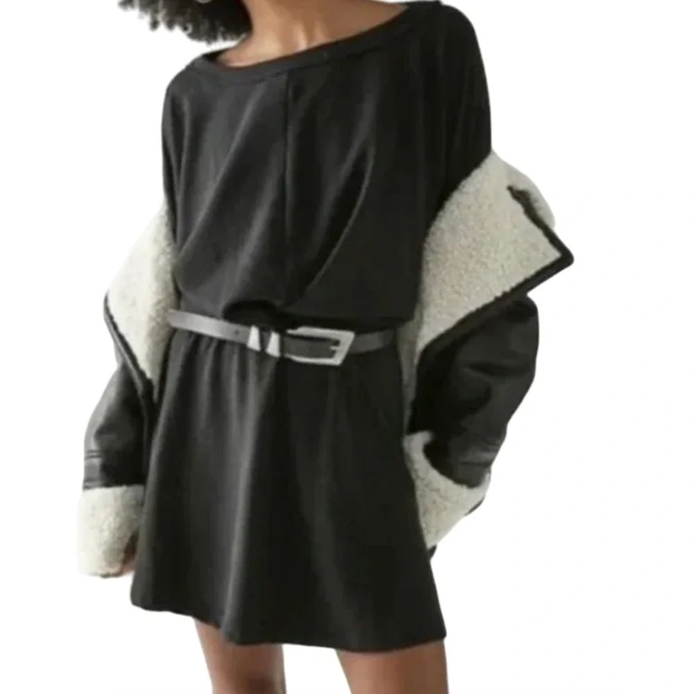 NEW FREE PEOPLE FP BEACH FREE-EST BLACK SANTA MARIA MINI DRESS OB1615415 SIZE M